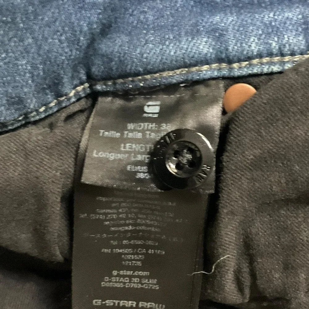 G-Star Raw‎ D-Staq 3D Slim Jeans Mens 32 Medium Wash Blue Tapered Denim D05385